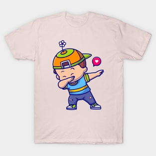 Cute Boy Dabbing Cartoon T-Shirt